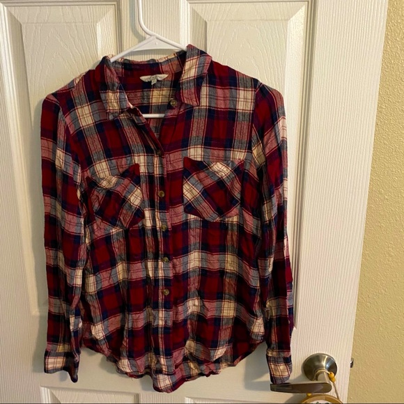 Lucky Brand Tops - Lucky Brand Plaid Flannel Button Down Shacket Size XS